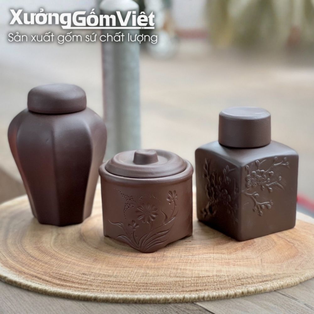 Hũ đựng trà Bát Tràng