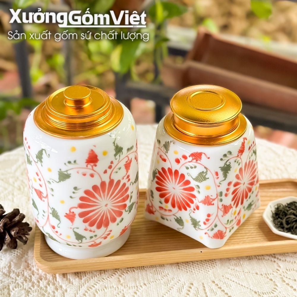 Hũ đựng trà Bát Tràng