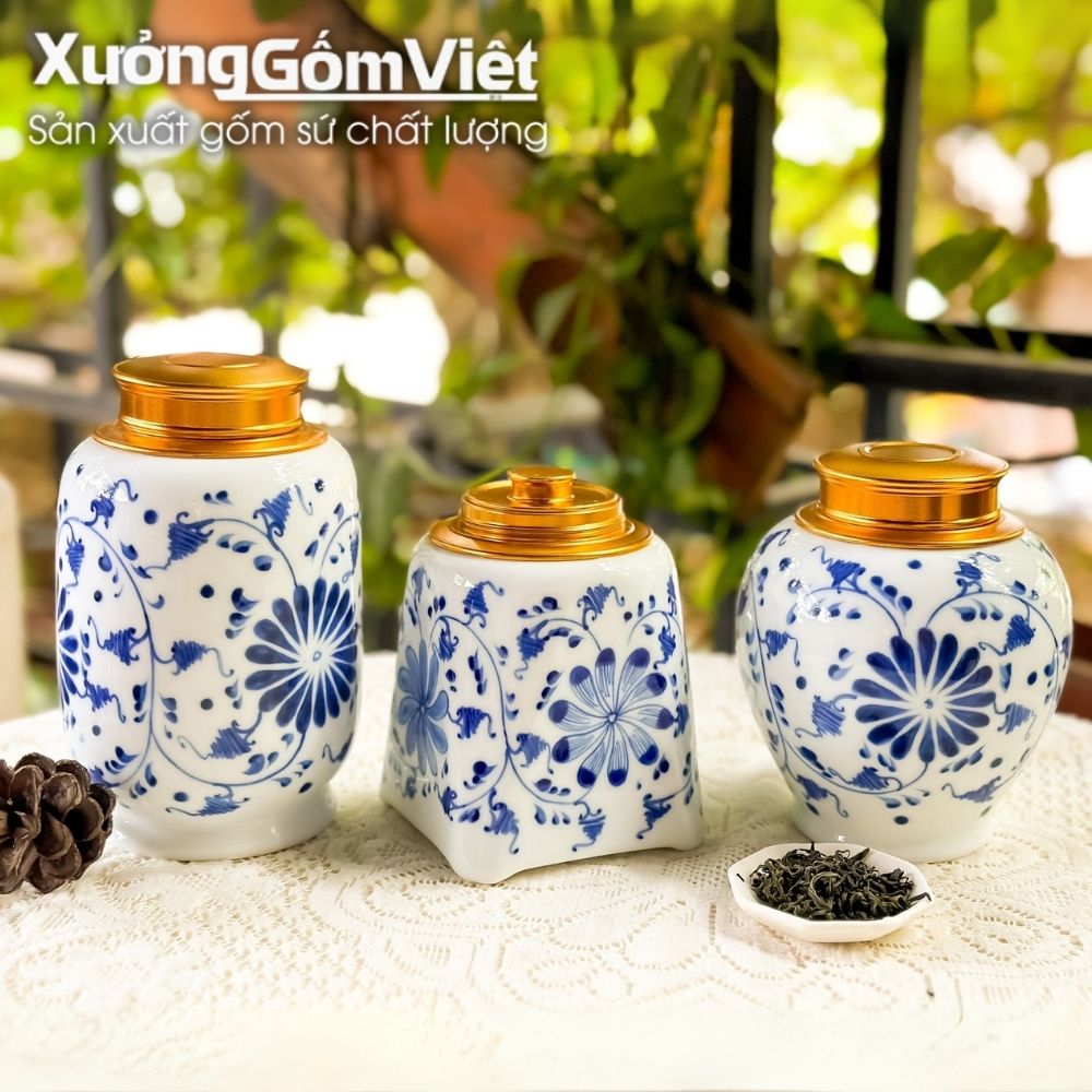 Hũ đựng trà Bát Tràng