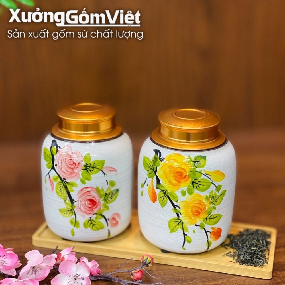 Hũ đựng trà Bát Tràng