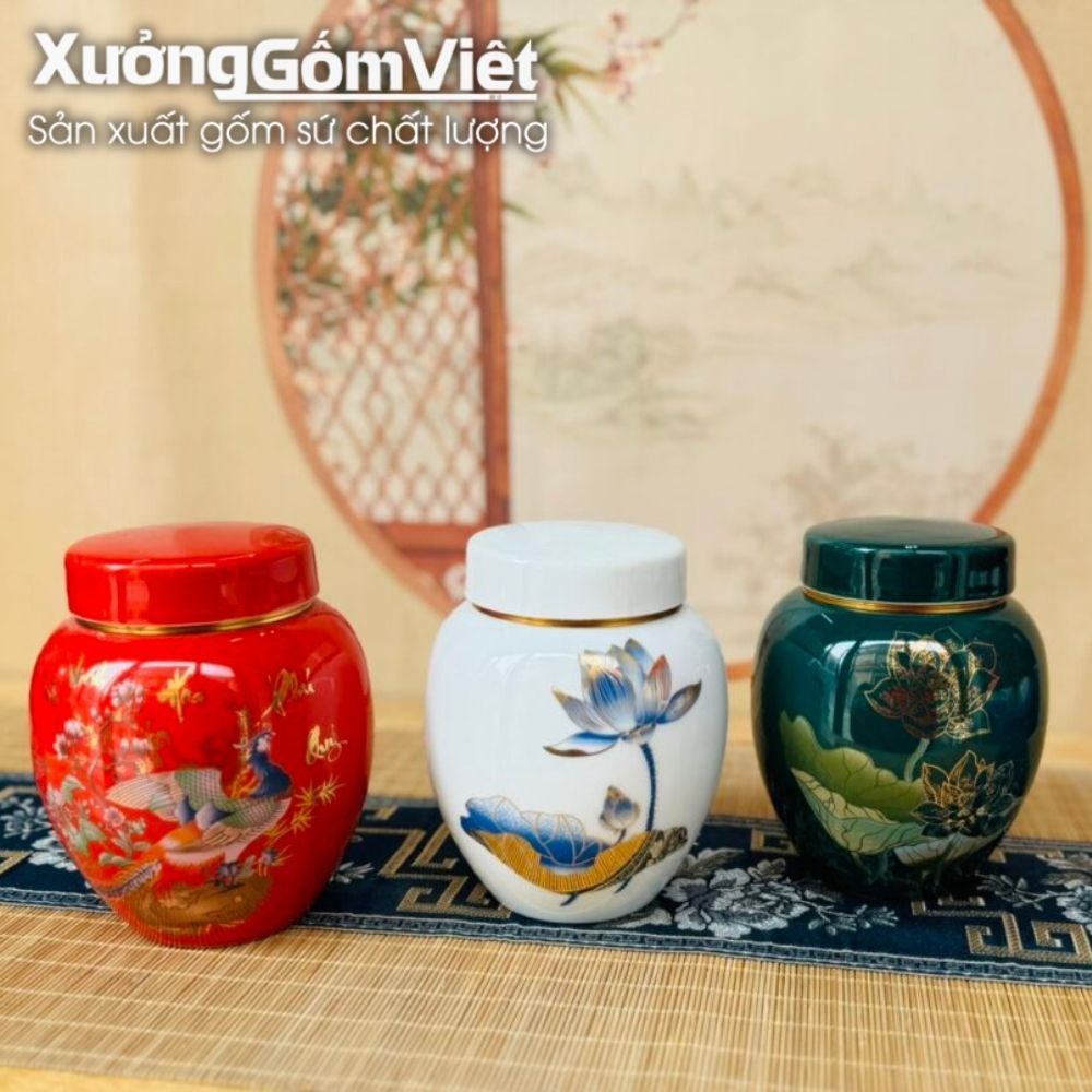 Hũ đựng trà Bát Tràng