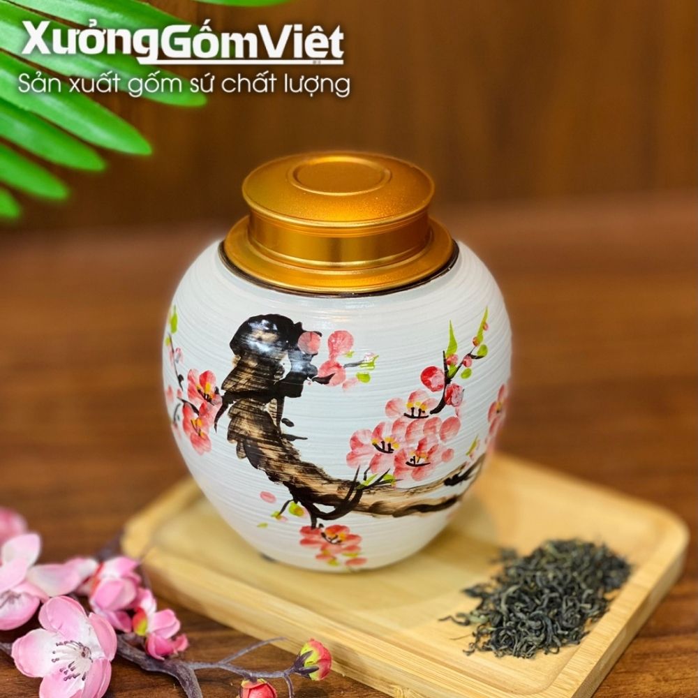 Hũ đựng trà Bát Tràng