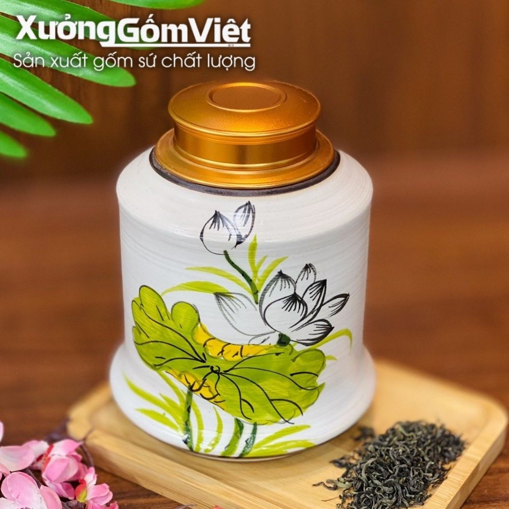 Hũ đựng trà Bát Tràng
