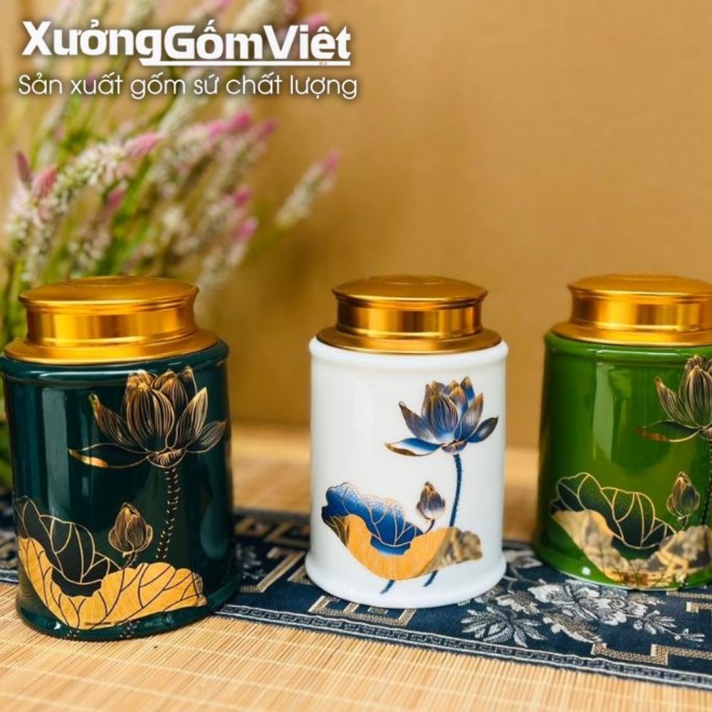 Hũ đựng trà Bát Tràng